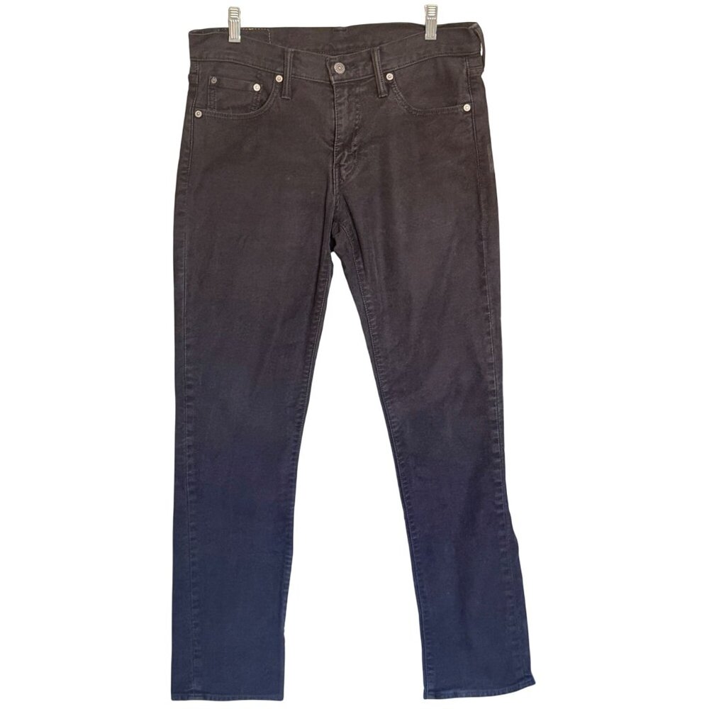 Levis 511 Slim Jeans Mens 30x32 Black Leaf Soft Touch Brushed Denim